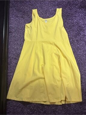 Heron Bright Yellow Sleeveless Fit-and-Flare Dress Size 2XL